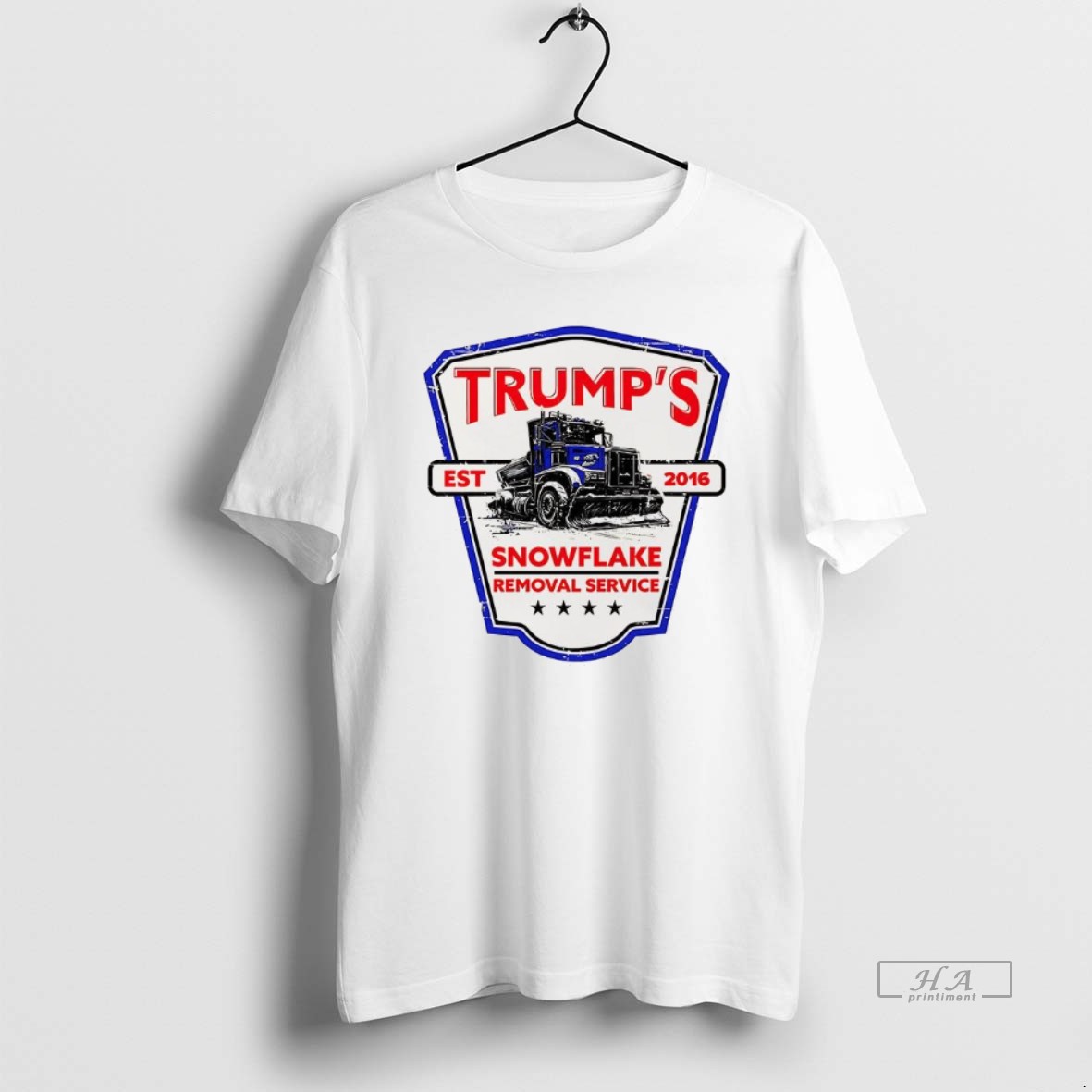 Trendy Trumps Snowflake Removal Service Est 2016 Shield Logo Tee Shirt