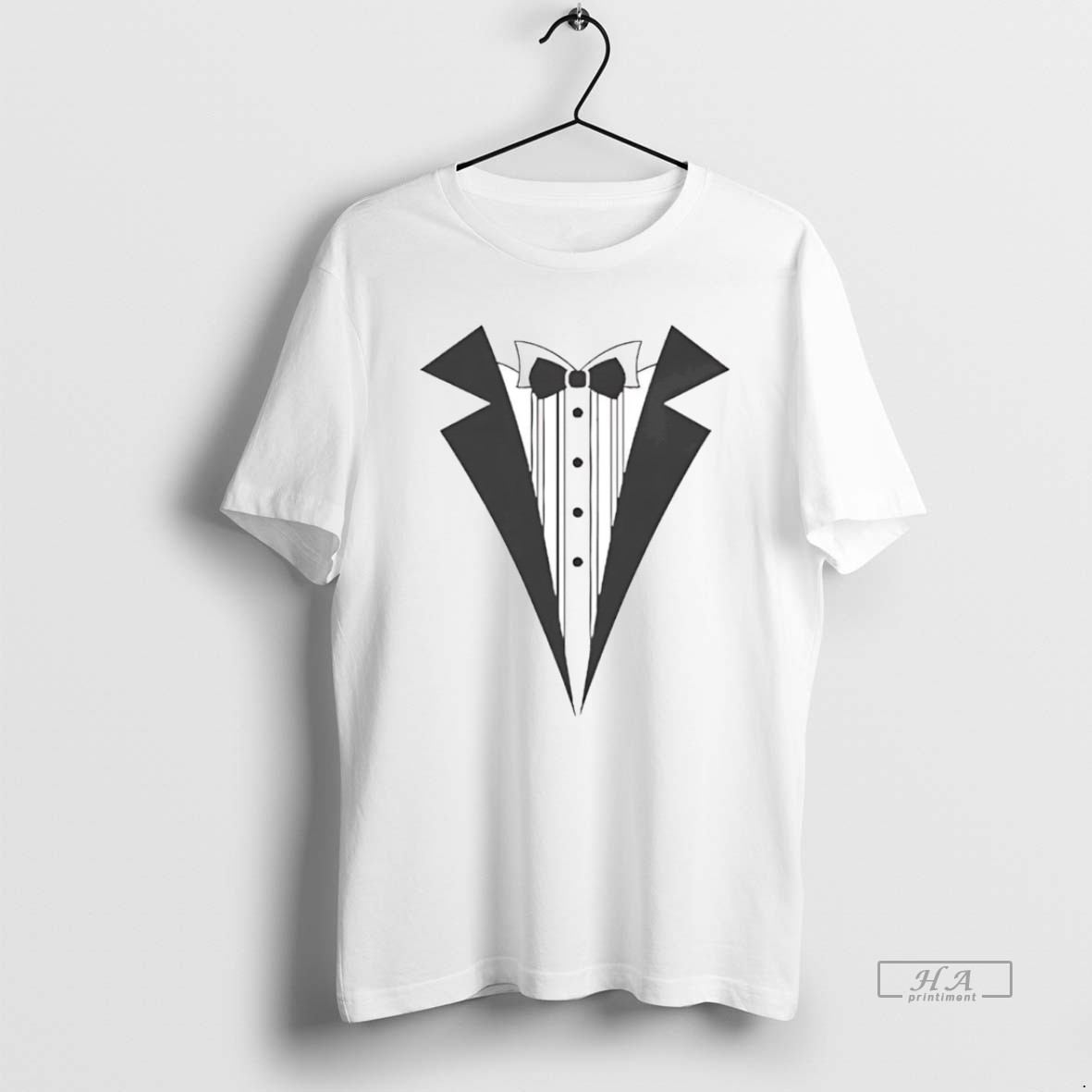 Trendy Tuxedo Suit Neck Tee Shirt