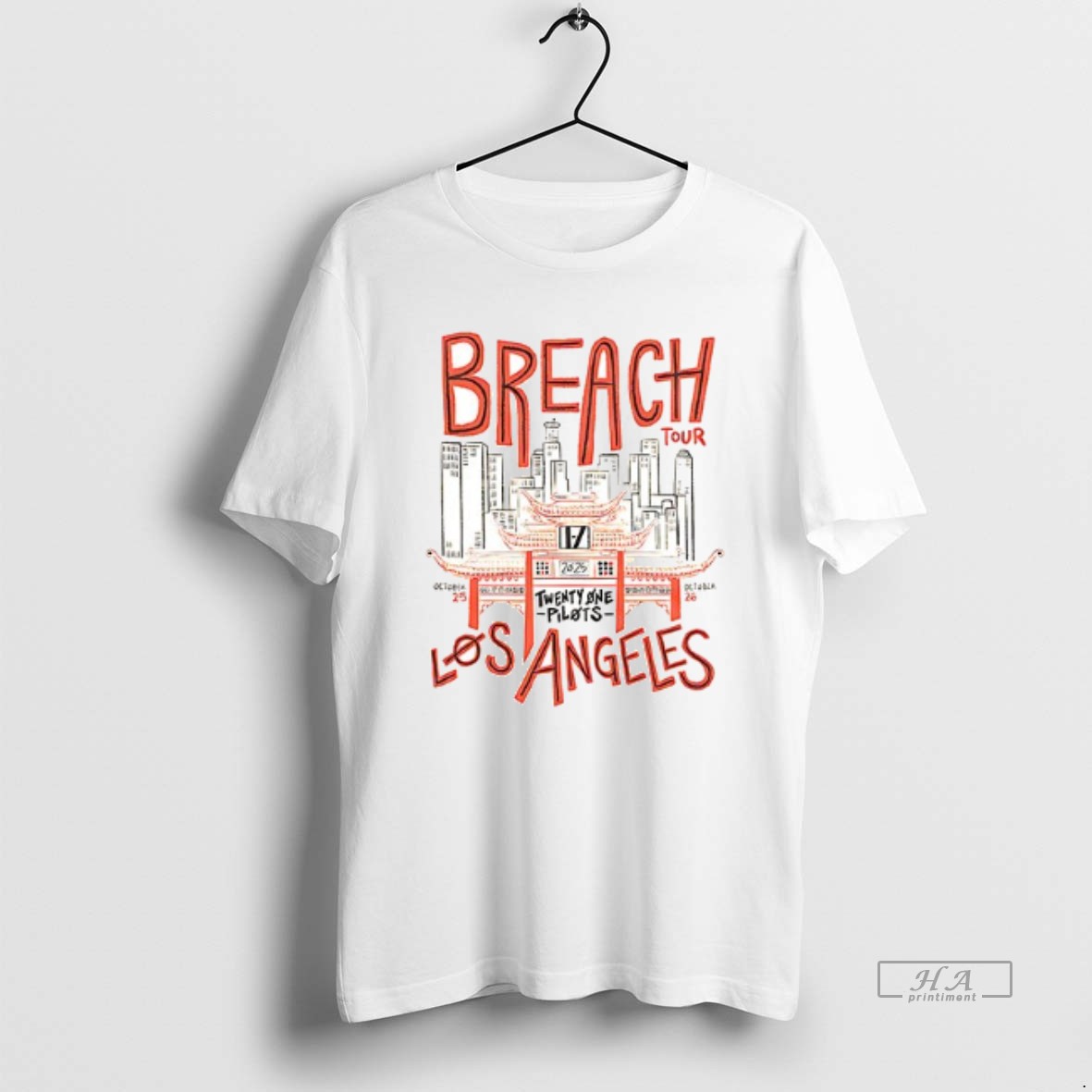 Trendy Twenty One Pilots Breach Tour Los Angeles 2025 Ceramic Ceramic And Classic Dad Cap Tee Shirt
