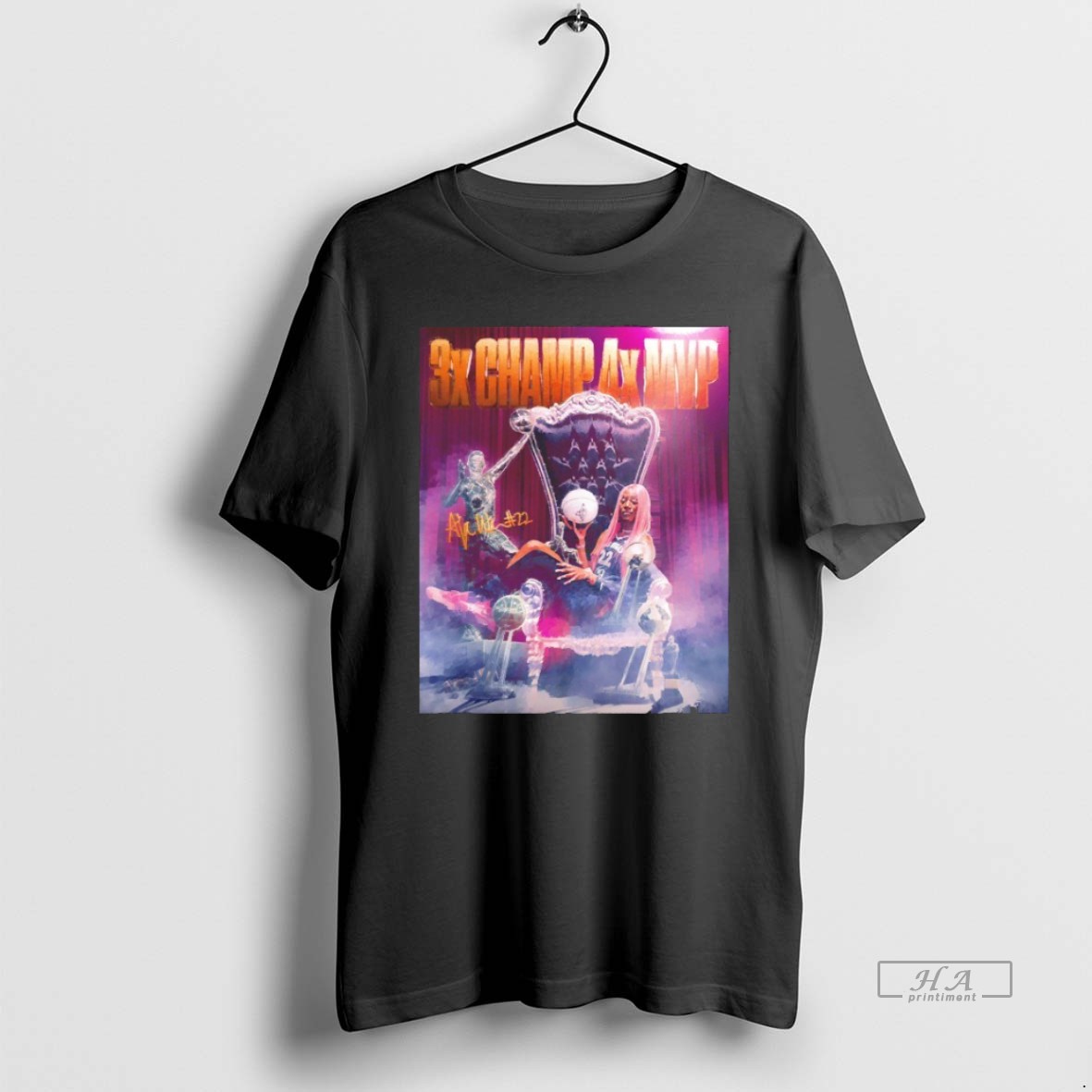 Trendy Undisputed Wnba Queen Aja Wilson Las Vegas Aces 3x Champs 4x Mvp Blackshirt Tee Shirt