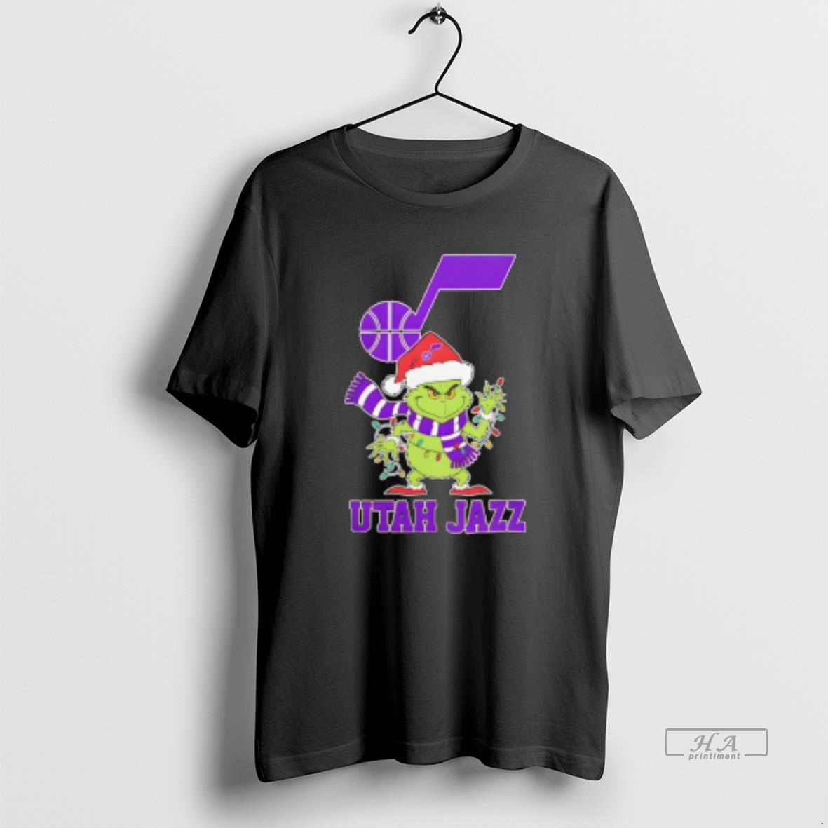 Trendy Utah Jazz Christmas Grinch Santa Holiday Tee Shirt