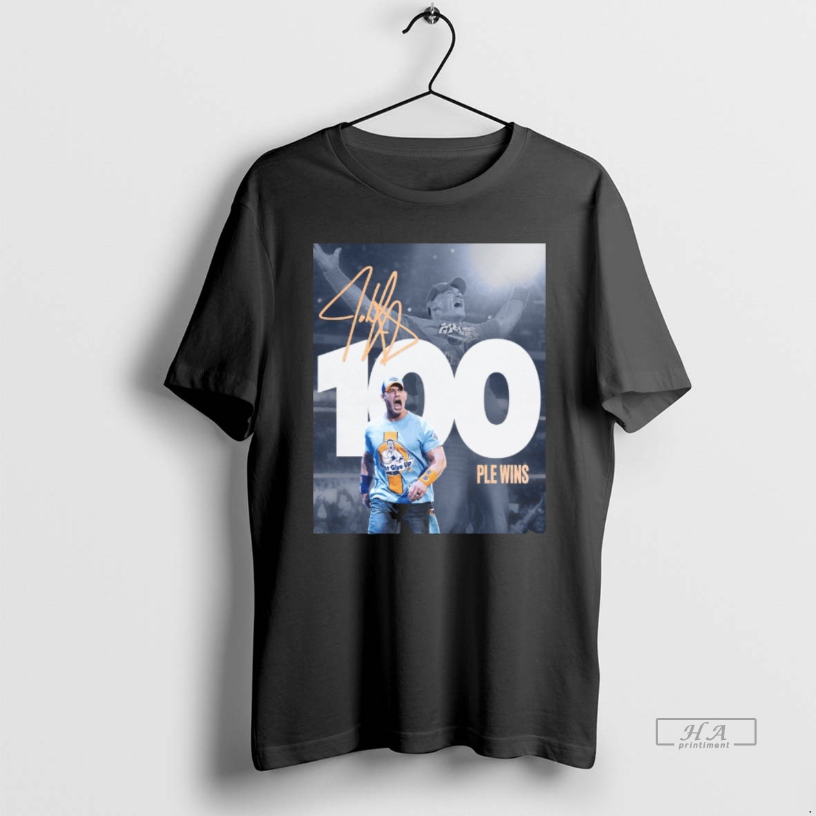 Trendy Wwe The Goat John Cena 100 Ple Wins Signature 2025 Tee Shirt
