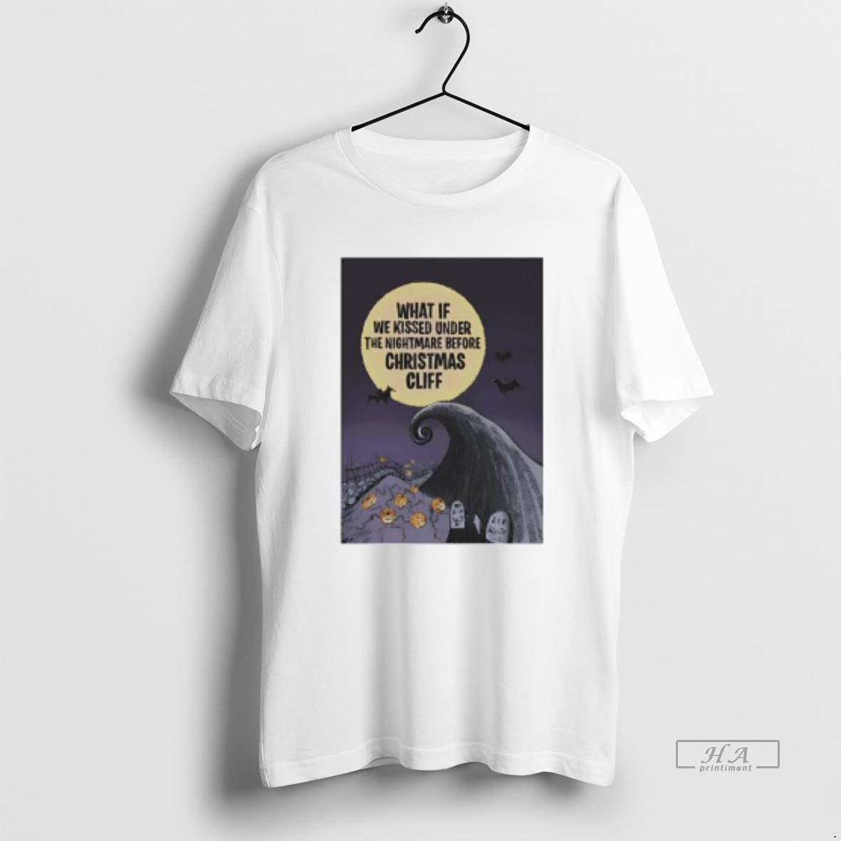 Trendy What If We Kissed Under The Nightmare Before Chrismas Cliff Tee Shirt