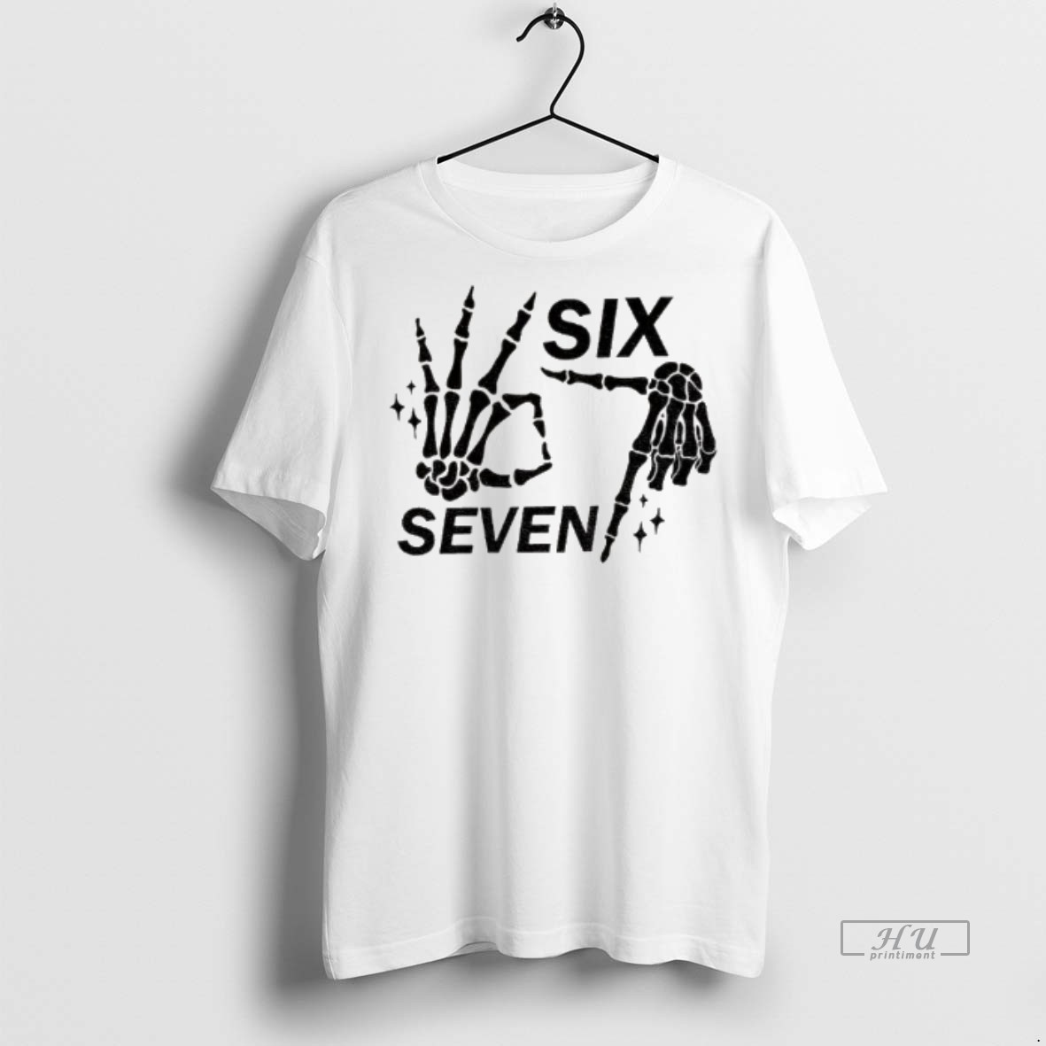 Viral 6 7 Meme Funny Skeleton Hands Halloween Tee Shirt Sweater Hoodie