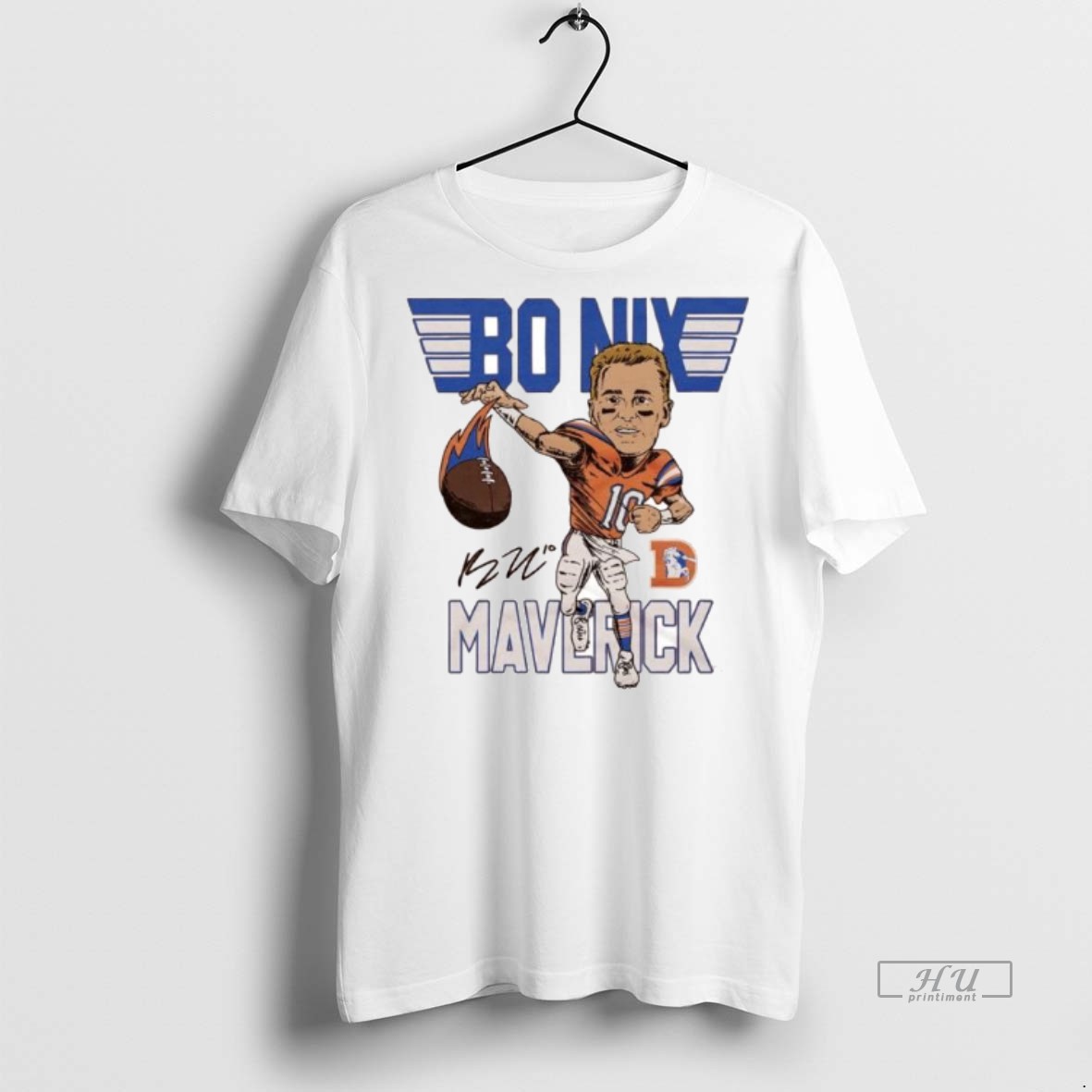Viral Bo Nix Denver Broncos Nfl Caricature Signature Ornaments Tee Shirt Sweater Hoodie