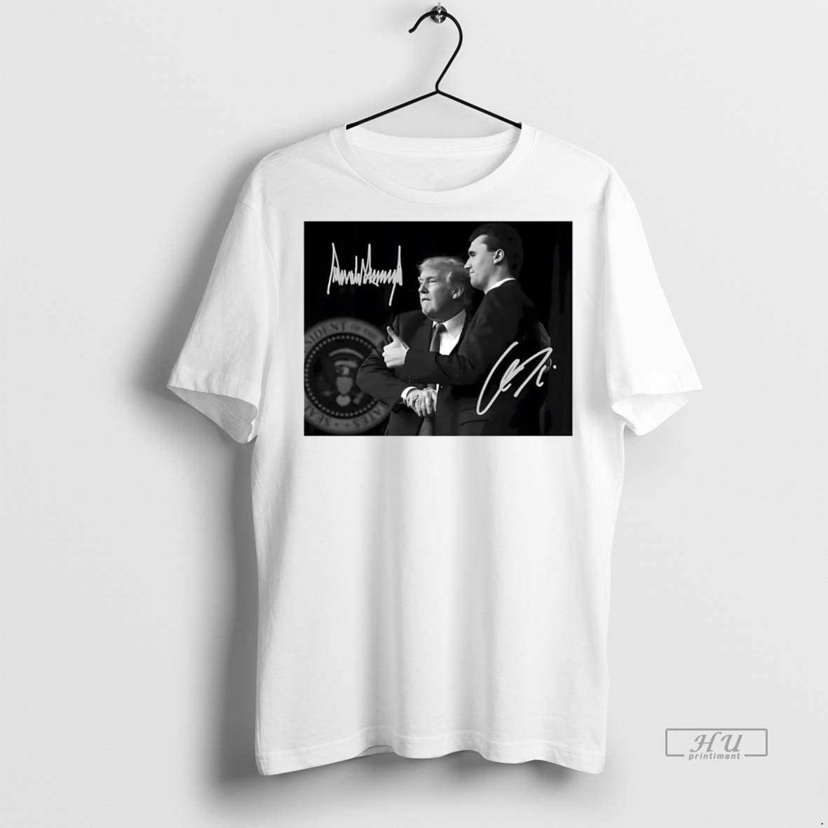 Viral Charlie Kirk And Trump Frame Signatures Tee Shirt Sweater Hoodie