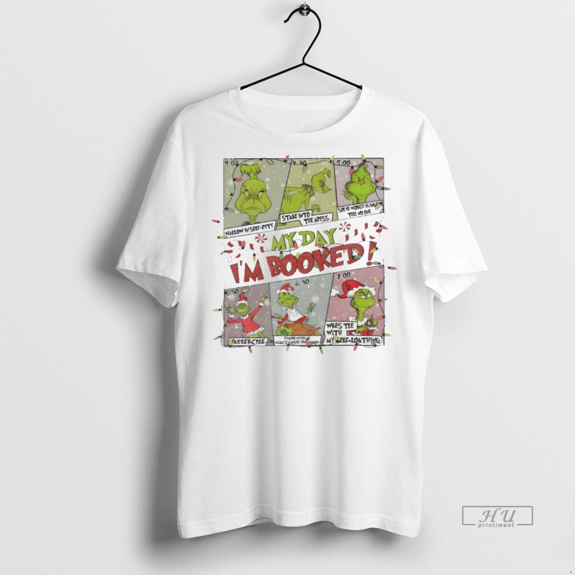 Viral Grinch My Day Im Booked Christmas White Tee Shirt Sweater Hoodie