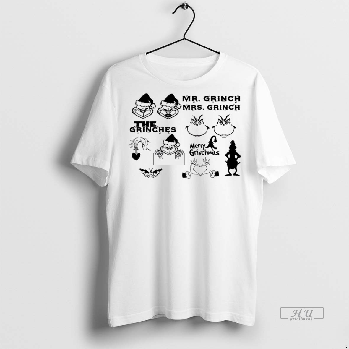 Viral Grinchy Mr Mrs Festive Grinchmas Christmas White Tee Shirt Sweater Hoodie