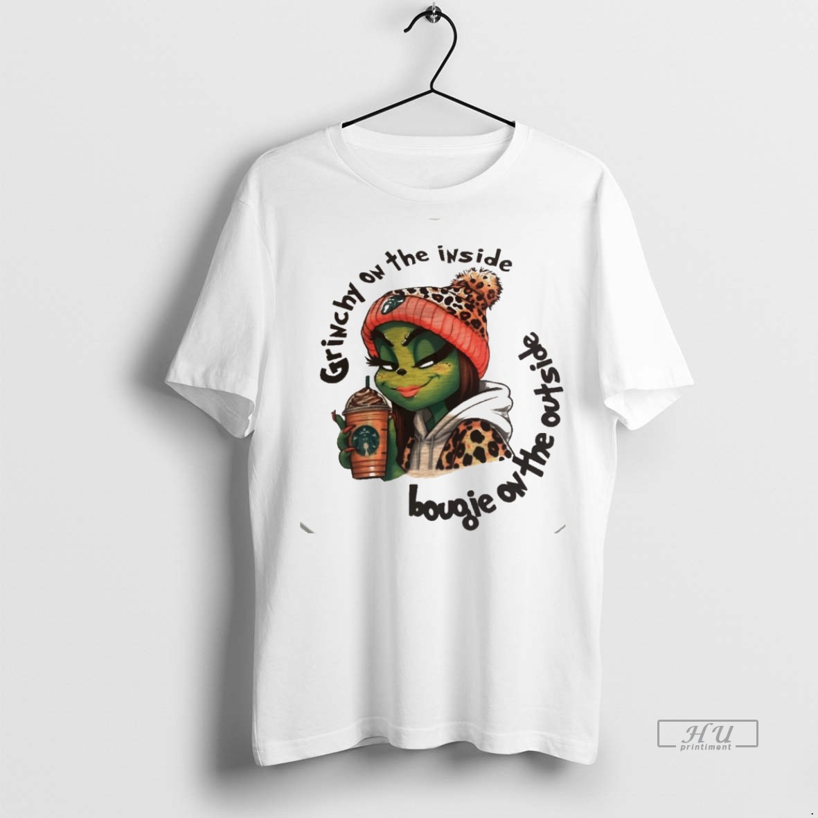 Viral Grinchy On The Inside Bougie On The Outside White Tee Shirt Sweater Hoodie
