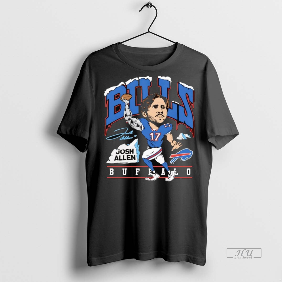 Viral Josh Allen Caricature Player Buffalo Bills Signature Tee Shirt Sweater Hoodie