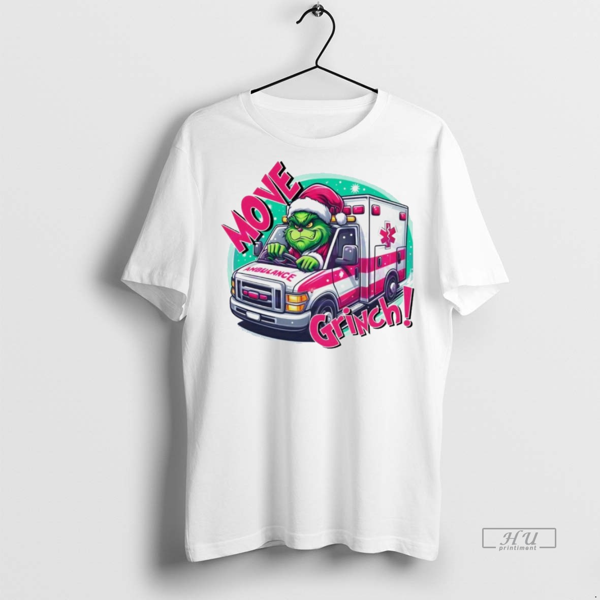Viral Move Grinch Christmas Ambulance Driver White Tee Shirt Sweater Hoodie