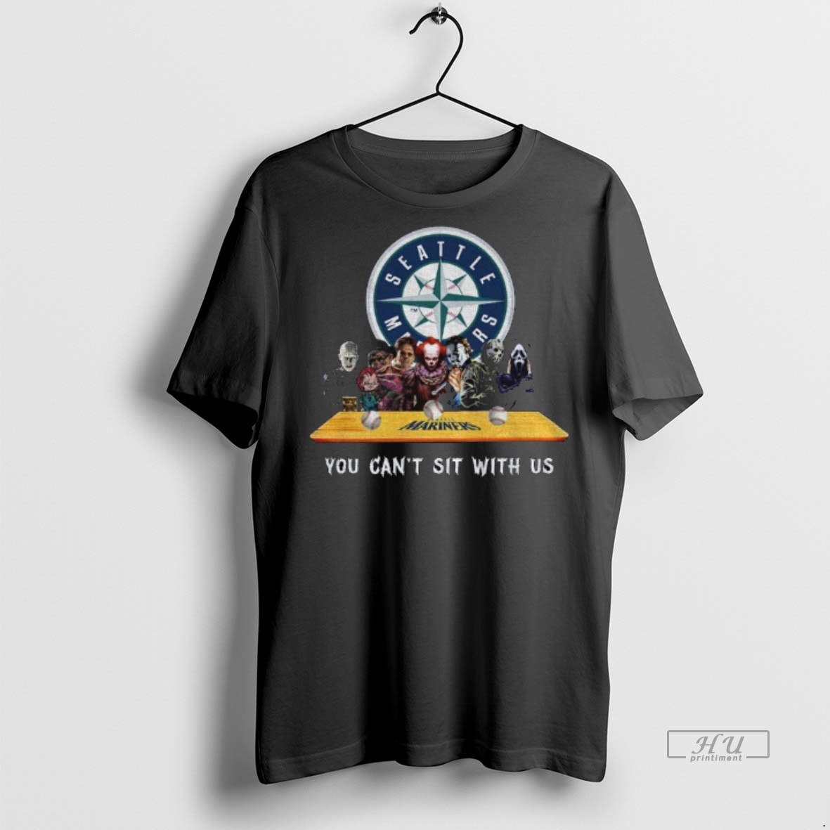 Viral Seattle Mariners Horror Movie Character You Cant With Us Halloween Tee Shirt Sweater Hoodie