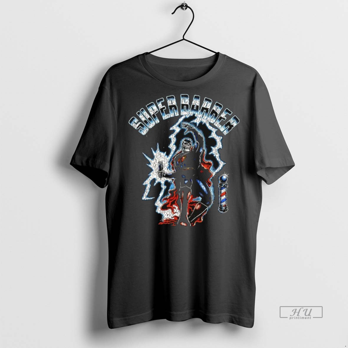 Viral Super Barber Skeleton Superhero Lightning Graphic Ceramic Ceramic And Classic Dad Cap Tee Shirt Sweater Hoodie