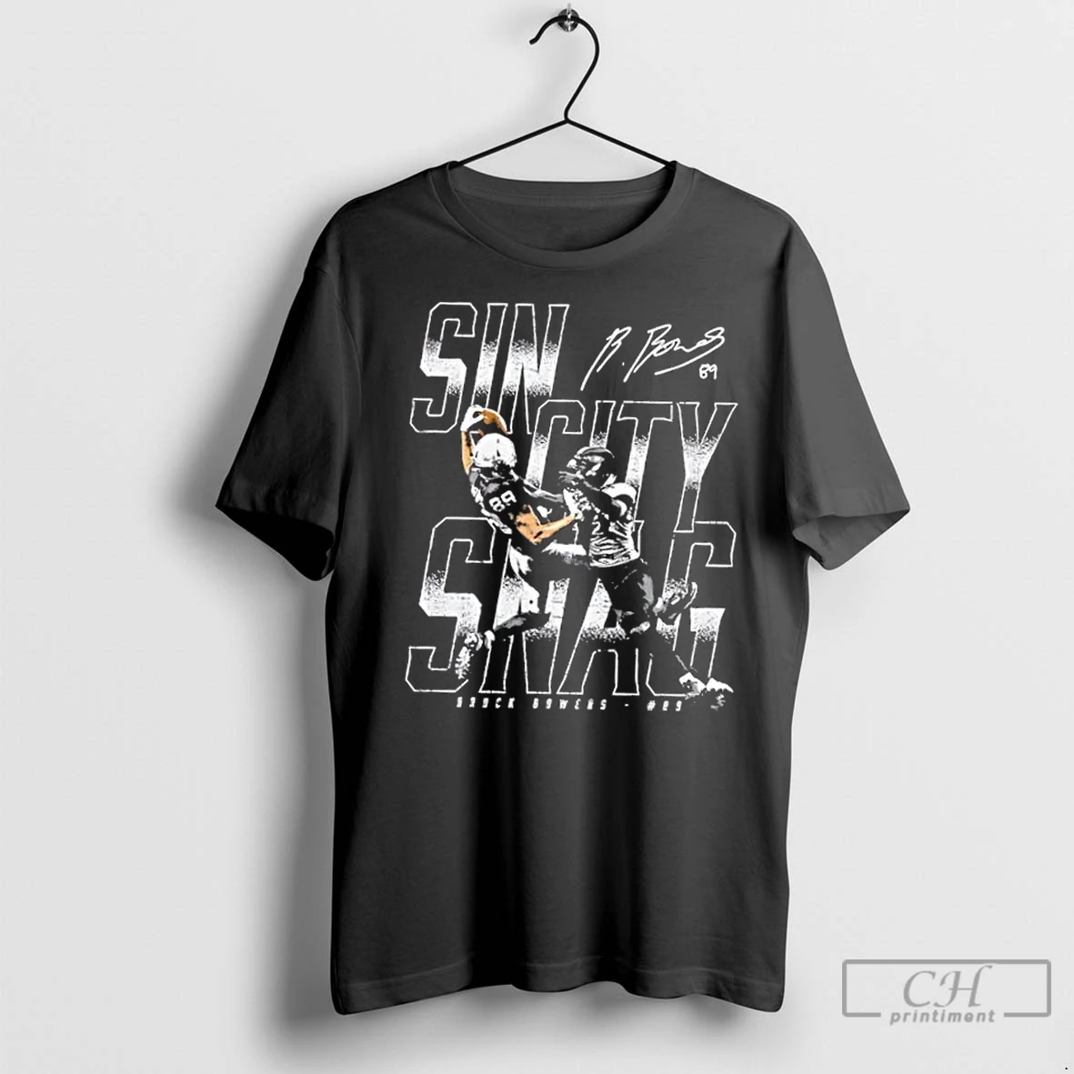 Classic Brock Bowers Las Vegas Raiders Sin City Snag Signature T Shirt