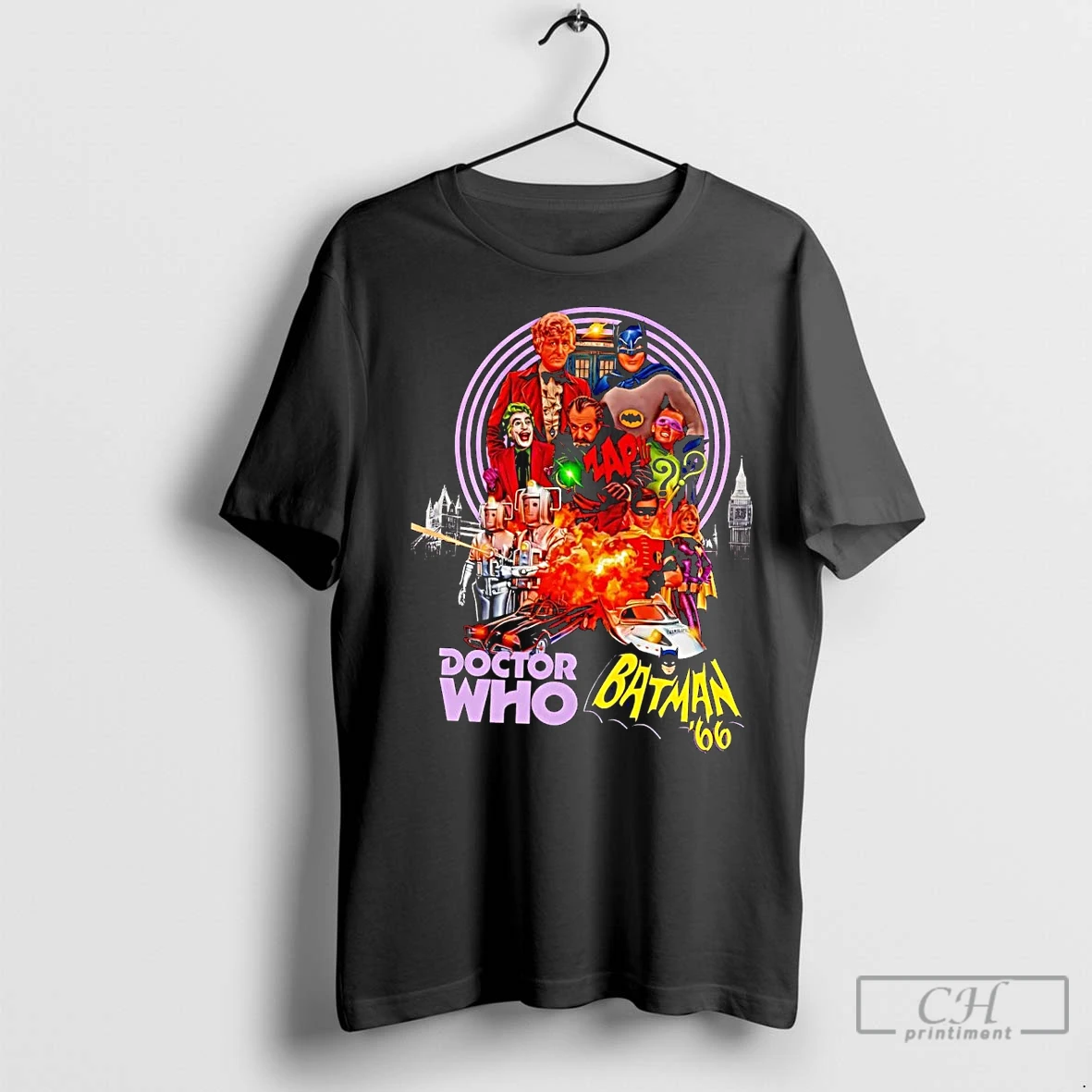 Classic Doctor Who Batman 66 Zap T Shirt
