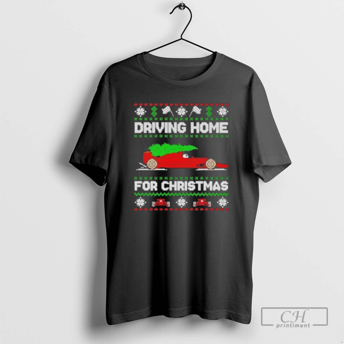 Classic Ferrari Christmas Tree Driving Home For Christmas Ugly Christmas Shirt Sweater
