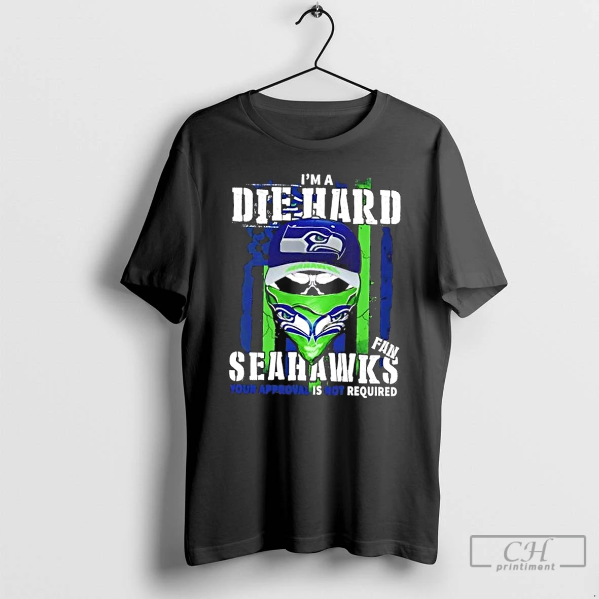 Classic Skull Im A Die Hard Seattle Seahawks Fan Your Approval Is Not Required T Shirts Sweater Hoodie