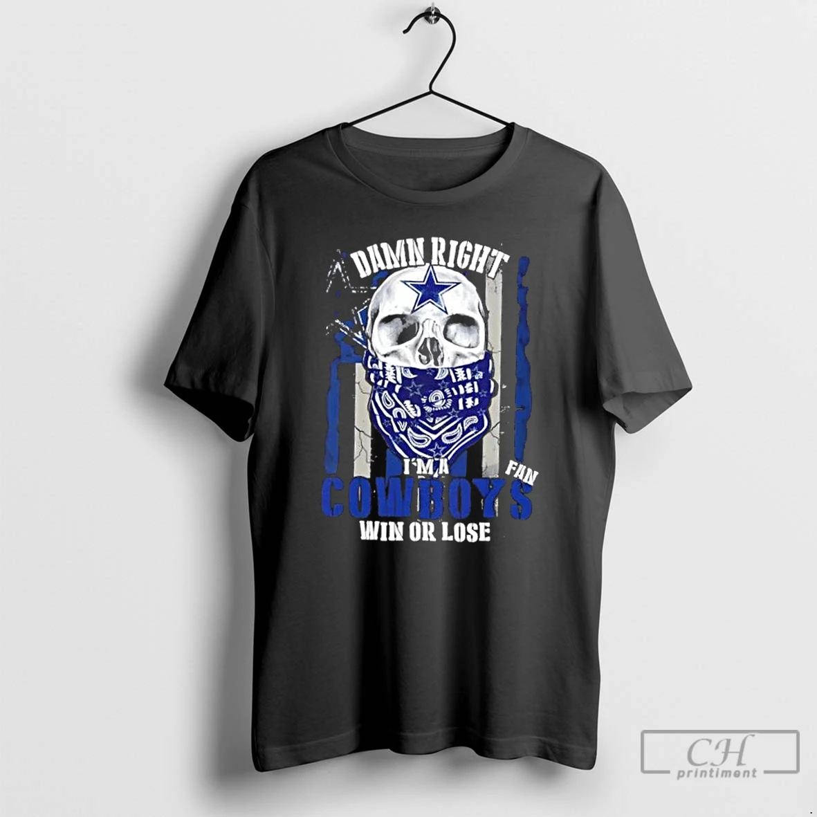 Classic Skull Damn Right Im A Dallas Cowboys Fan Win Or Lose Us Flag T Shirts Sweater Hoodie