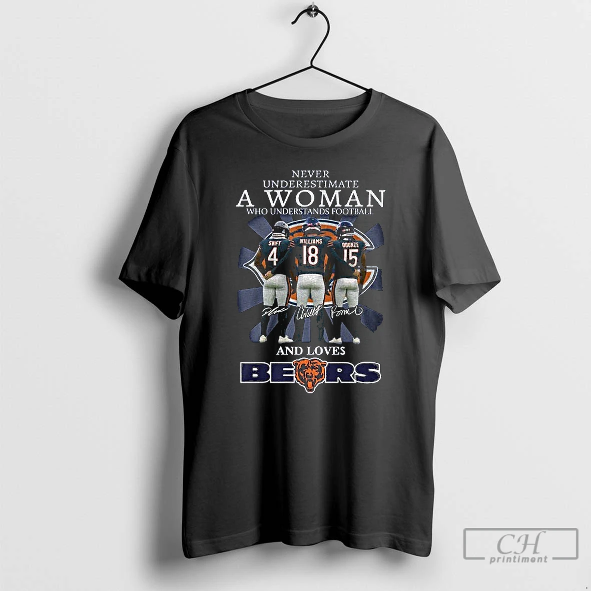 Classic Swift Williams Odunze Chicago Bears Never Underestimate A Woman Who Understands Football And Loves Bears Png T Shirts Sweater Hoodie