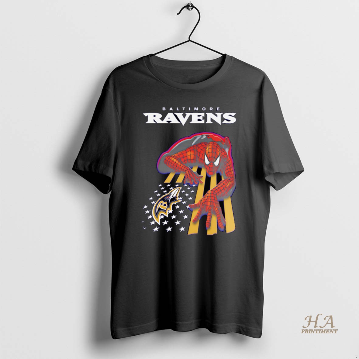 Official Baltimore Ravens Spiderman America Flag Shirt