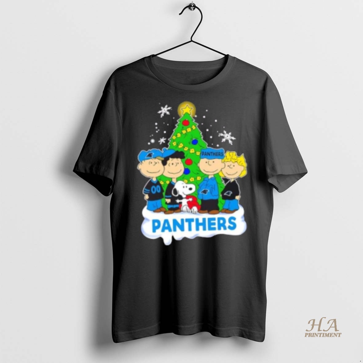 Official Carolina Panthers X Peanuts Snoopy And Friends Christmas Tree Shirt Hoodie