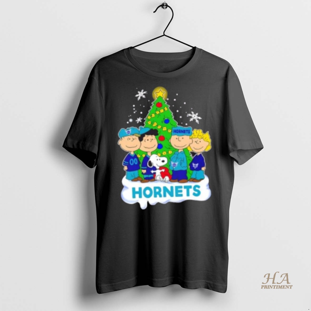 Official Charlotte Hornets X Peanuts Snoopy And Friends Christmas Tree Shirt Hoodie