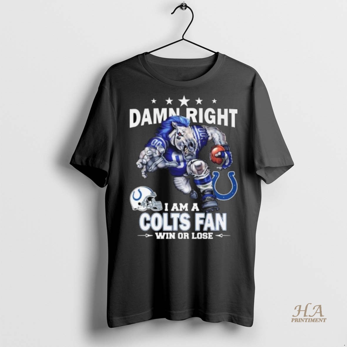 Official Damn Right I Am A Indianapolis Colts Fan Win Or Lose Mascot 2025 Long Sleve Shirt Hoodie