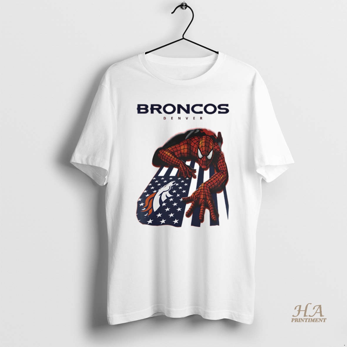 Official Denver Broncos Spiderman America Flag Shirt