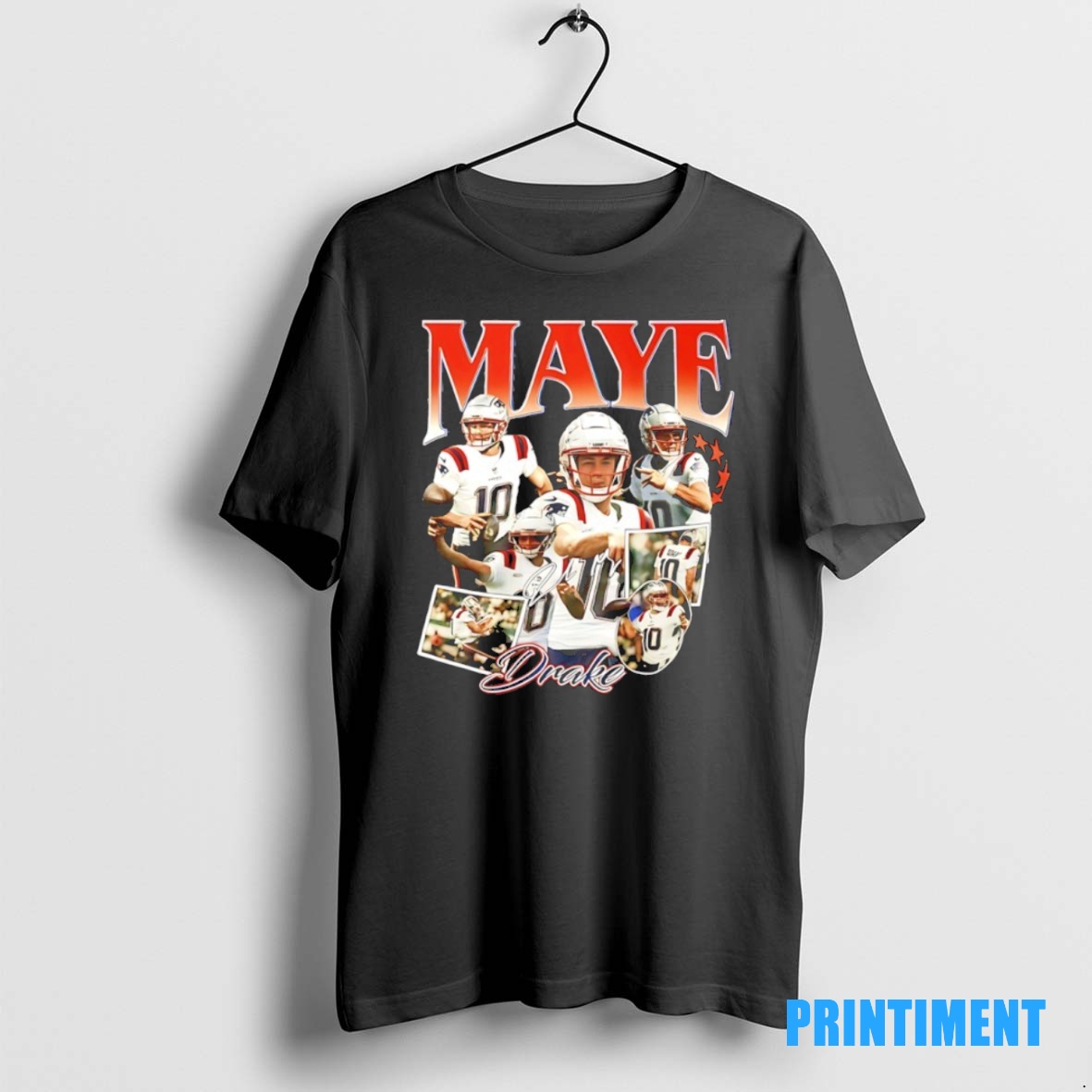 Official Drake Maye New England Patriots Player 90s Bootleg Tee Sweater Hoodie