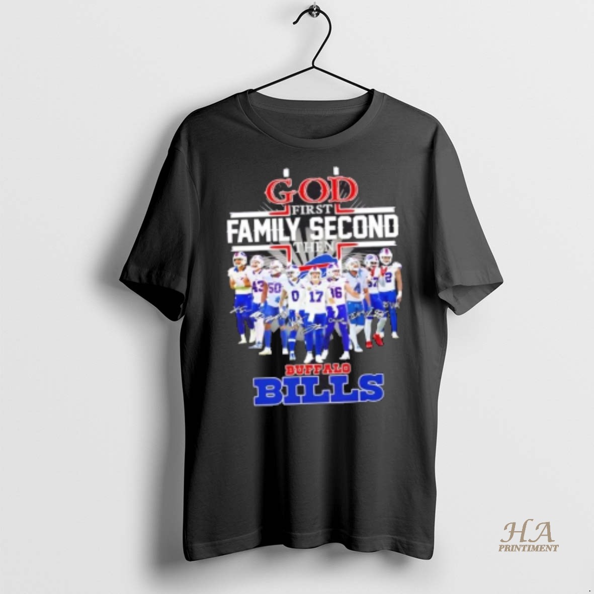 Official God First Family Second Then Buffalo Bills Josh Allen And Players Signatures Shirt Hoodie