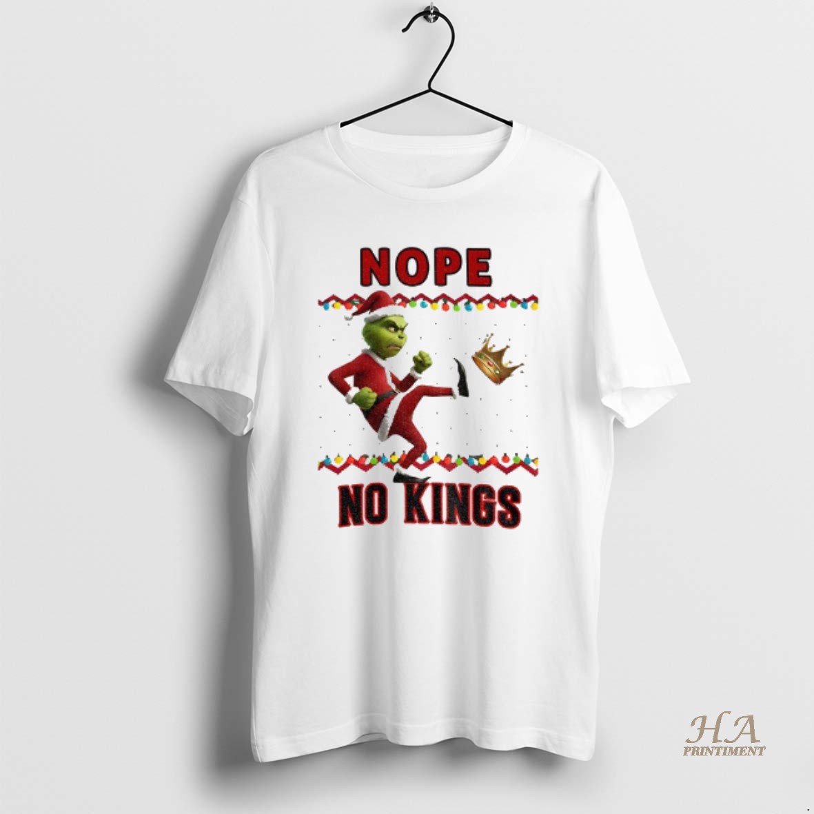 Official Grinch Ugly Xmas Nope No Kings Anti Maga Christmas 2025 T Shirt