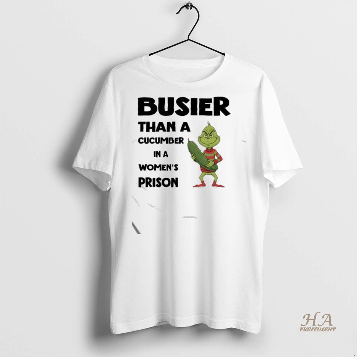 Official Grinch Cucumber Busier Than A Cucumber In A Womens Prison Shirt Hoodie