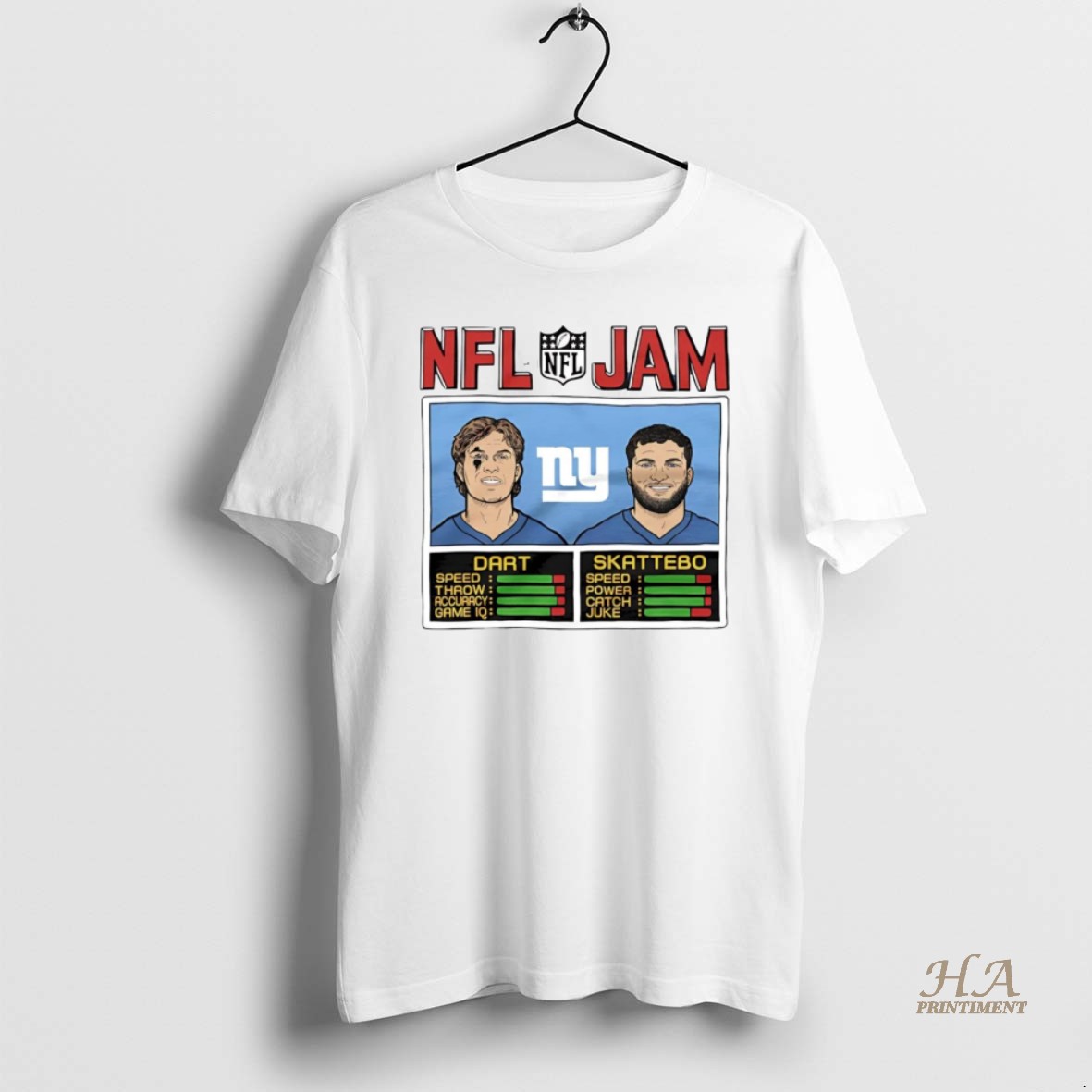 Official Jaxson Dart And Cam Skattebo Nfl Jam New York Giants T Shirt