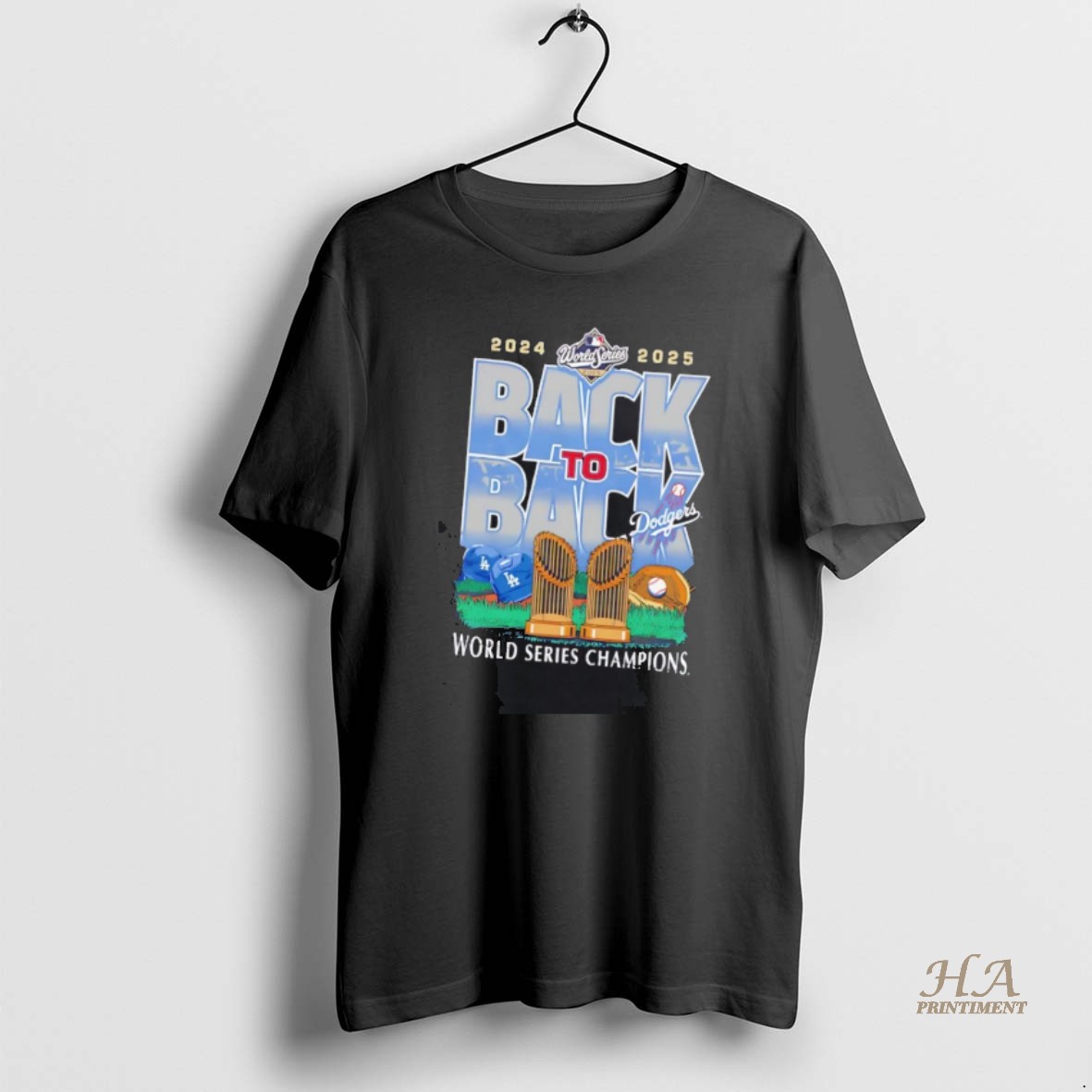 Official La Dodgers World Series Champions Back To Back 2025 Trophy T Shirt