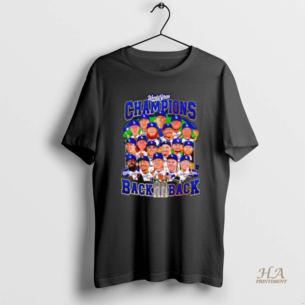 Official Los Angeles Dodgers Back 2 Back Ws Champions Action Cartoon T Shirt