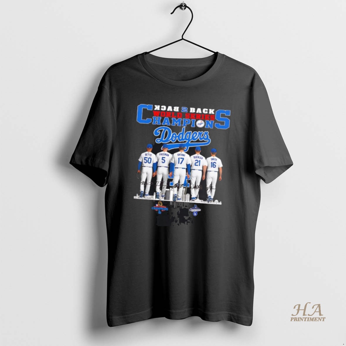 Official Los Angeles Dodgers Back To Back World Series Champions 2025 Skyline T Shirt