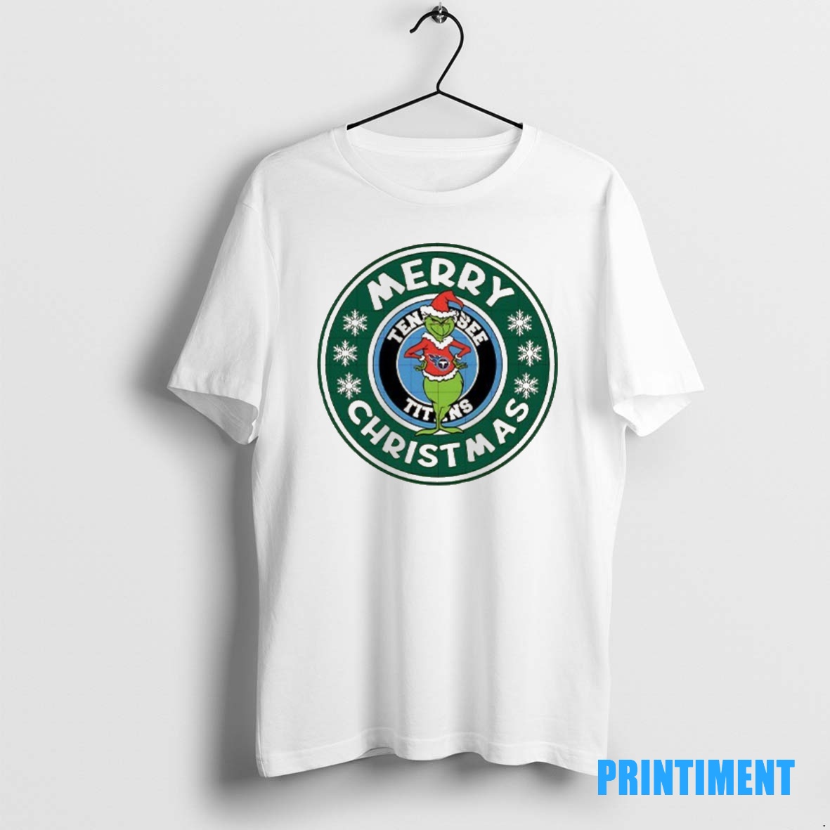 Official Merry Christmas Grinch Tennessee Titans Football Logo Tee Sweater Hoodie