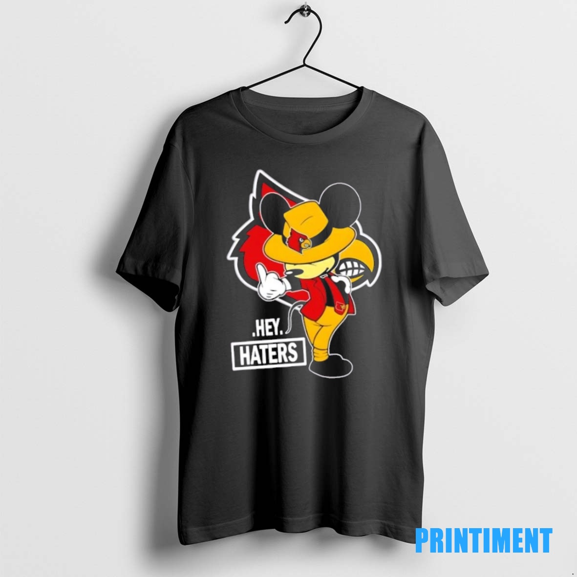 Official Mickey Hey Hater Louisville Cardinals Football Tee Sweater Hoodie