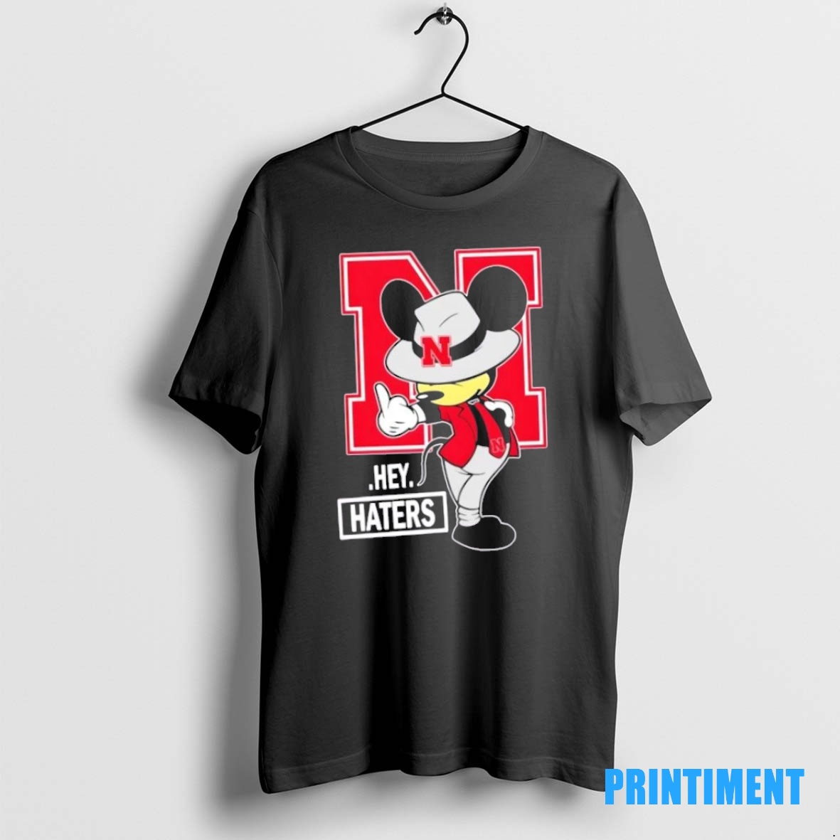 Official Mickey Hey Hater Nebraska Cornhuskers Football Tee Sweater Hoodie