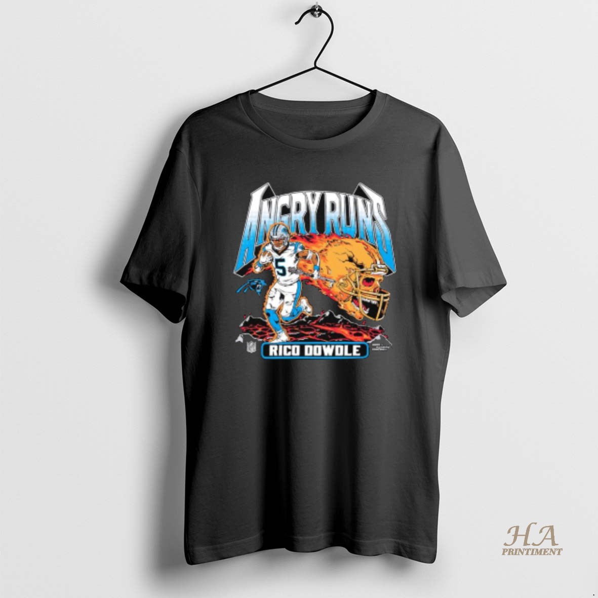 Official Rico Dowdle Angry Runs Carolina Panthers Good Morning Football T Shirt