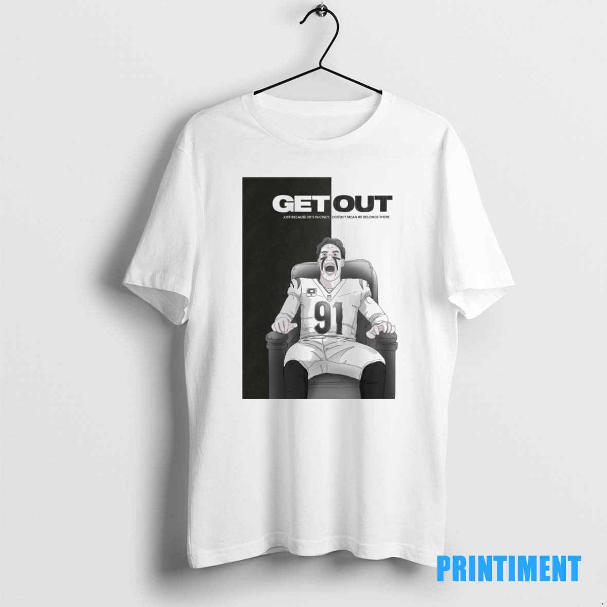 Official San Francisco 49ers Get Out Just Because Hes In Cincy Doesnt Mean He Belongs There Tee Sweater Hoodie