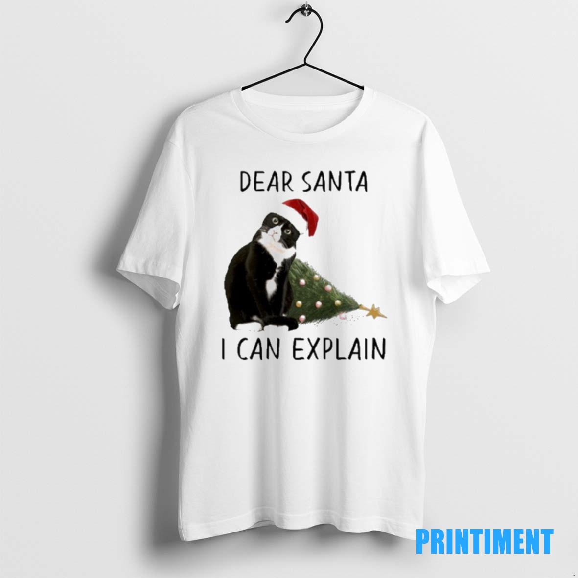 Official Santa Black Cat Dear Santa I Can Explain Tee Sweater Hoodie