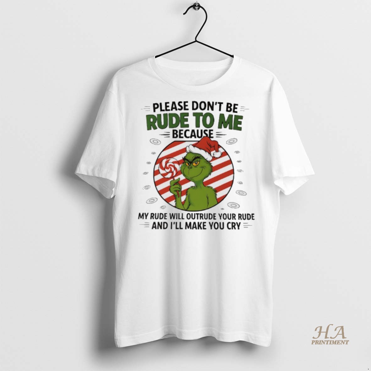 Official Santa Grinch Christmas Please Dont Be Rude To Me Because My Rude Will Outrude Your Rude Shirt Hoodie