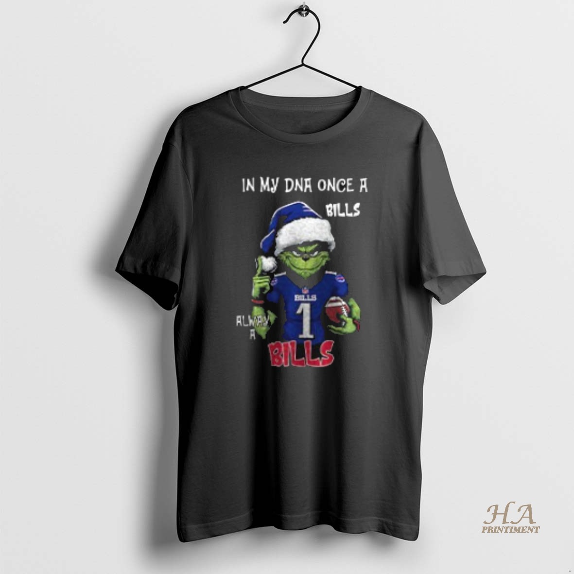 Official Santa Grinch In My Dna Once A Bills Alway A Buffalo Bills Christmas Two Sided Shirt