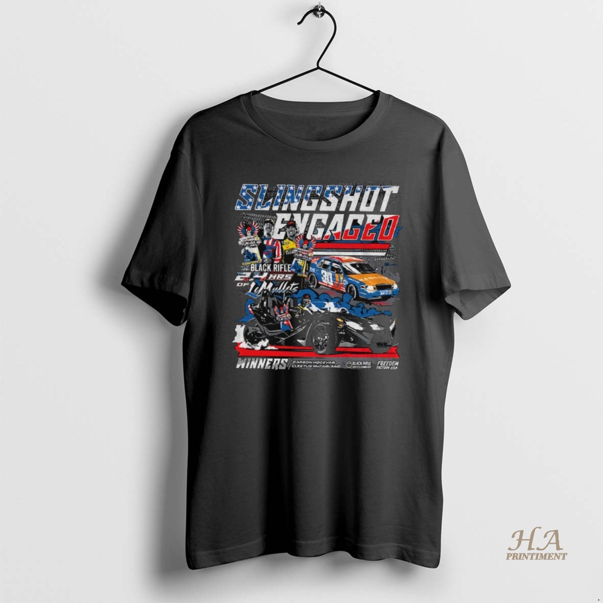 Official Slingshot Engaged Carson Hocevar Cleetus Mcfarland 24 Hrs Of Lemullets Winners Nascar Shirt