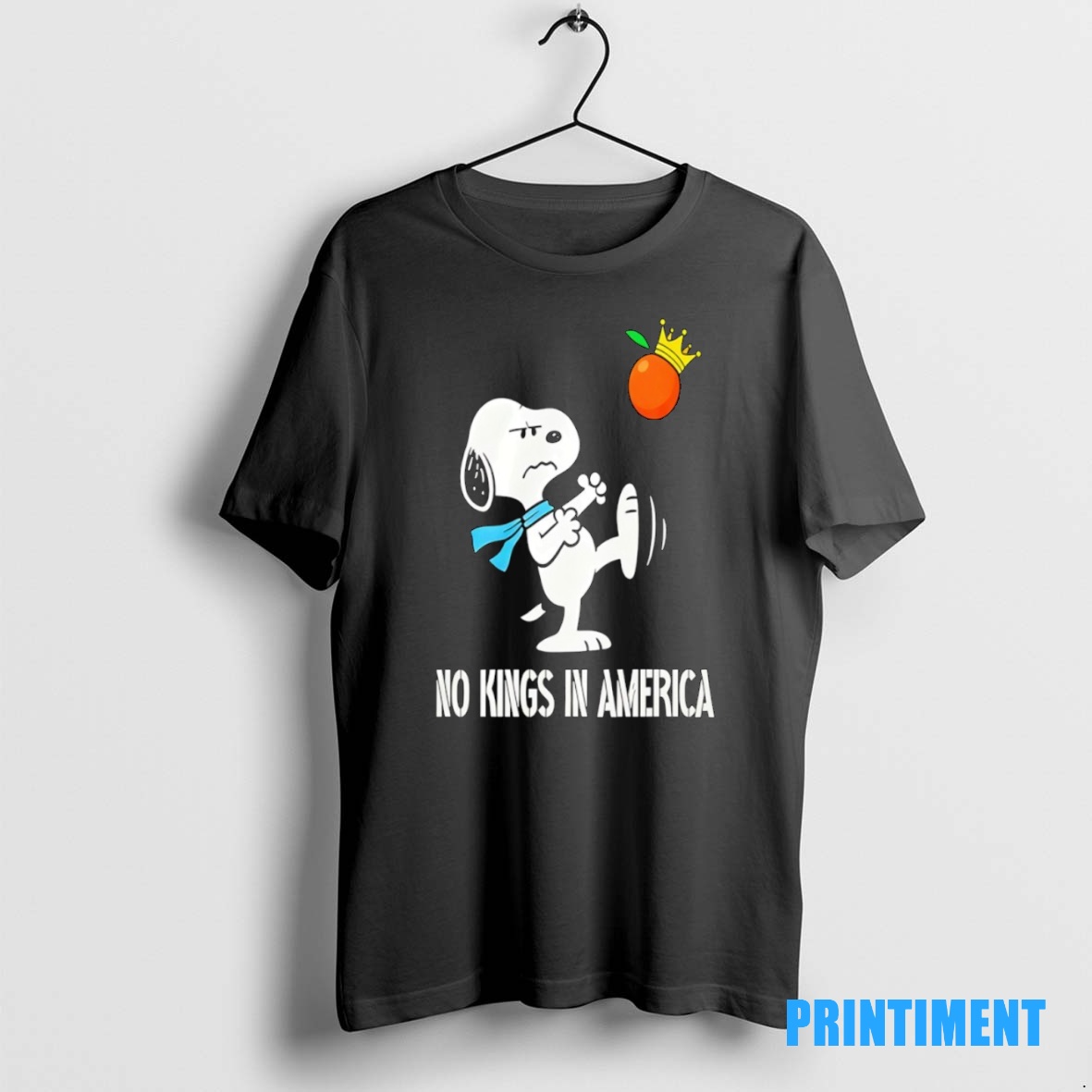 Official Snoopy No Kings In America Kick Out Orange King Tee Sweater Hoodie