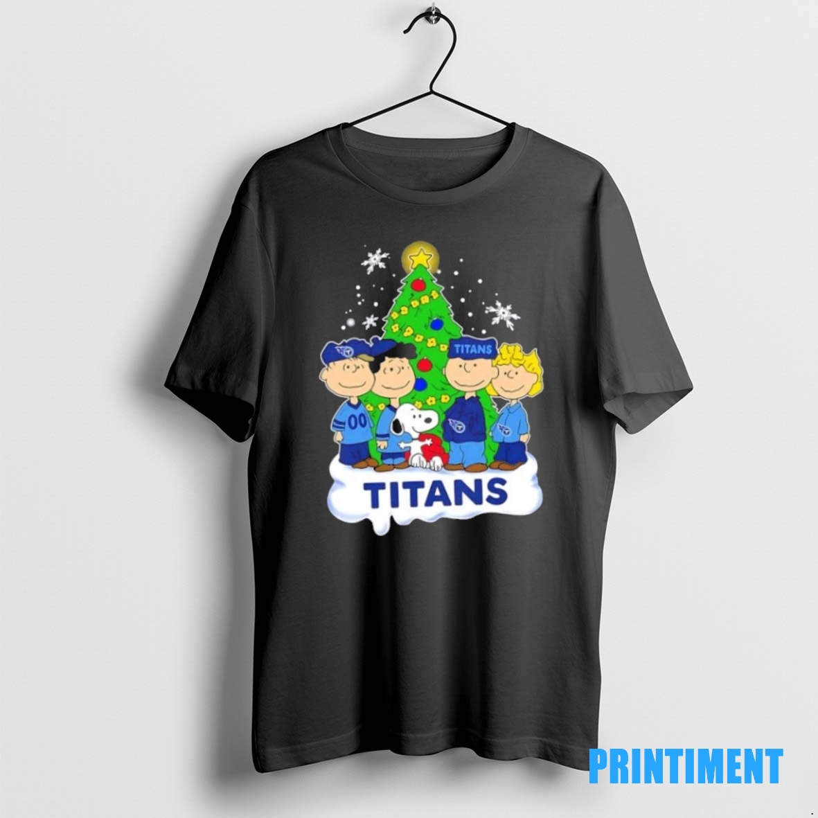 Official Tennessee Titans X Peanuts Snoopy And Friends Christmas Tree Tee Sweater Hoodie
