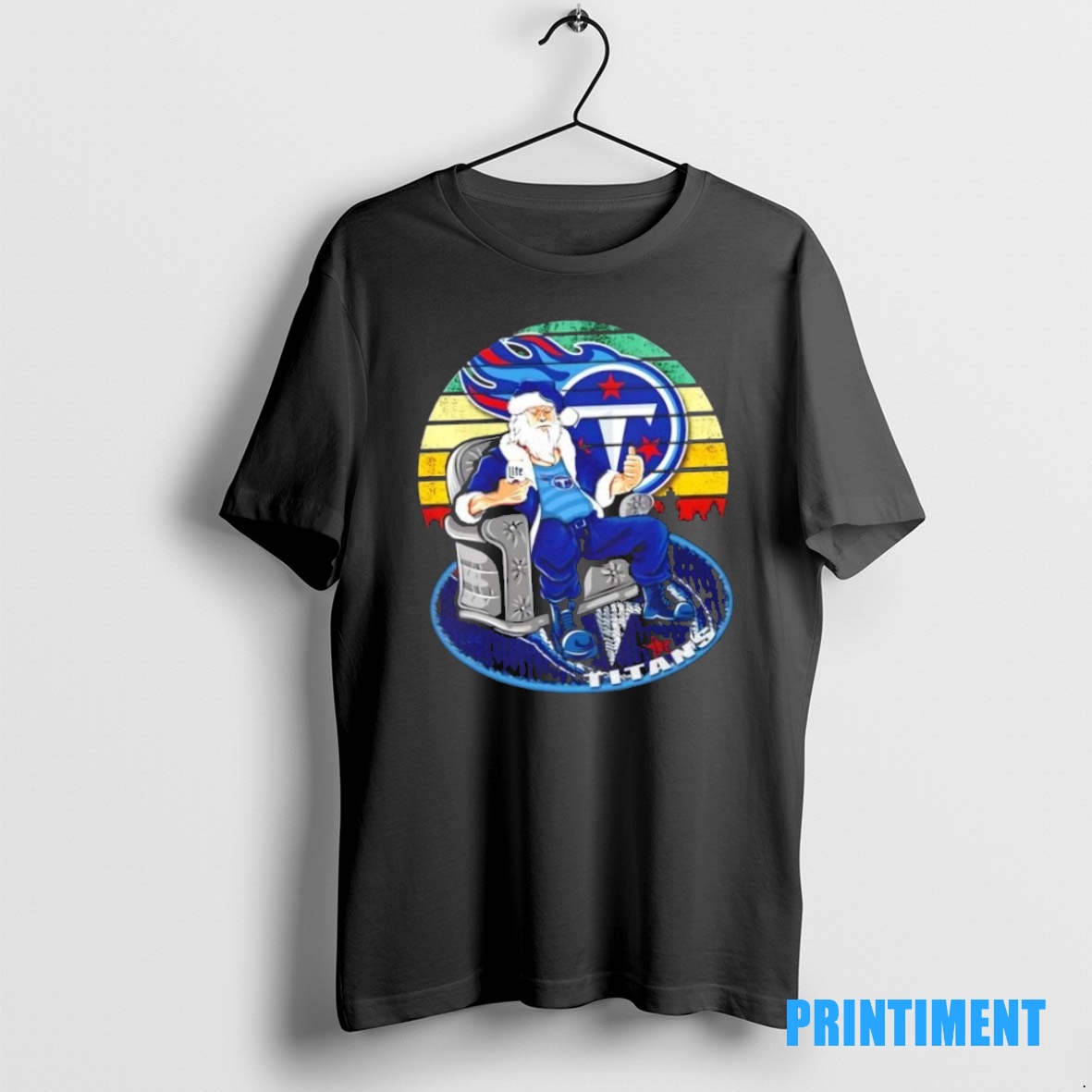 Official Tennessee Titans X Santa Claus Christmas Vintage Tee Sweater Hoodie