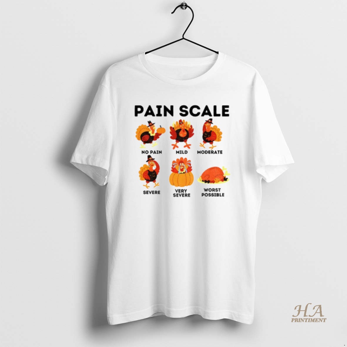 Official Thanksgiving Nurse Pain Scale Healthcare Worker Shirt