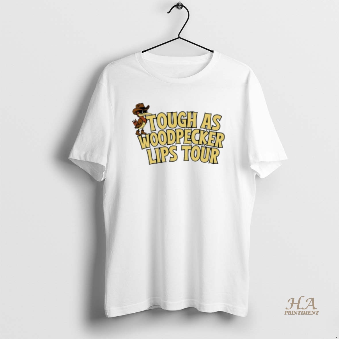 Official Tough As A Woodpecker Lips Tour T Shirt